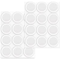 Navaris 24x topes elásticos Transparentes - Amortiguadores Adhesivos para Pared Armario Ø 22 MM - Tope Protector…